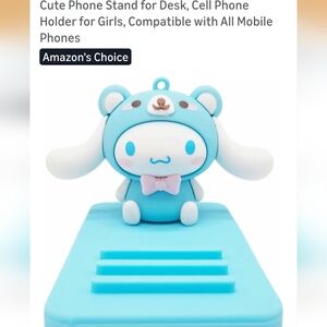 Cute Blue Character Phone Stand - Portable Cell Phone Holder 4 Total